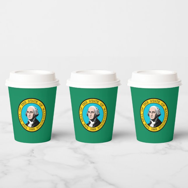 Das Design der Staatsflagge in Washington Pappbecher (Multi)