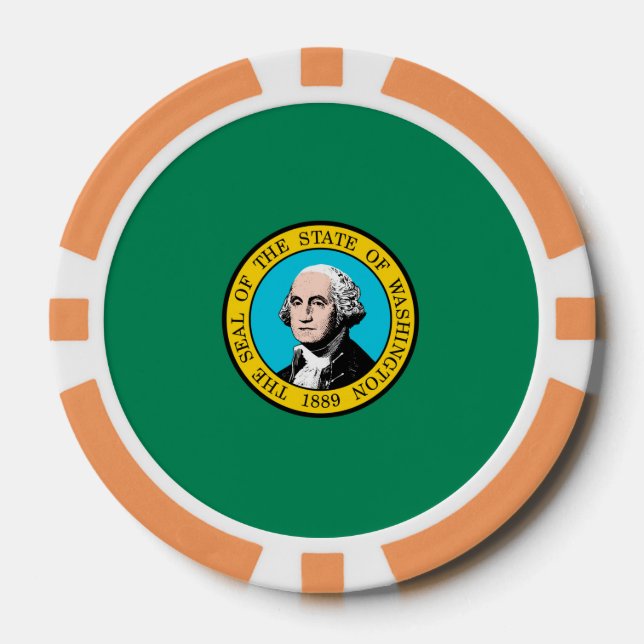 Das Design der Staatsflagge in Washington Pokerchips (Vorderseite)