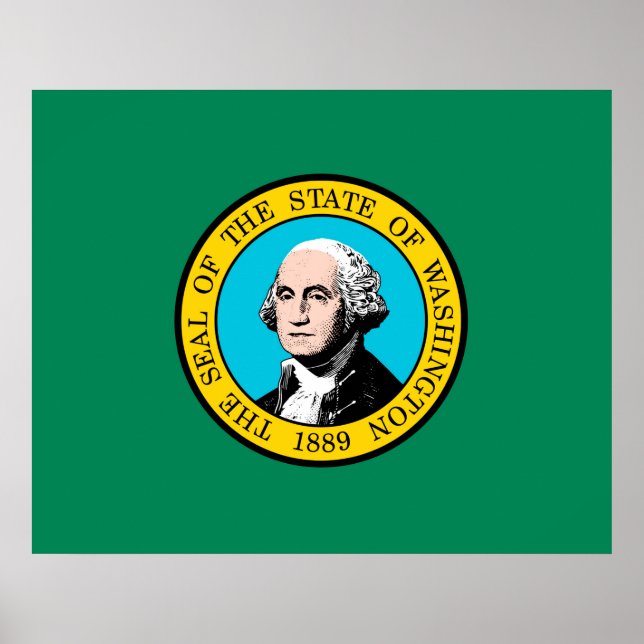 Das Design der Staatsflagge in Washington Poster (Vorne)