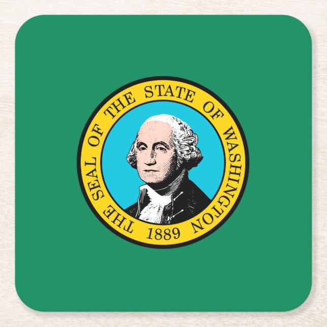 Das Design der Staatsflagge in Washington Rechteckiger Pappuntersetzer (Vorderseite)
