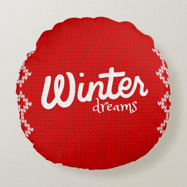 Das Design der Winterträume Rundes Kissen (Vorderseite)