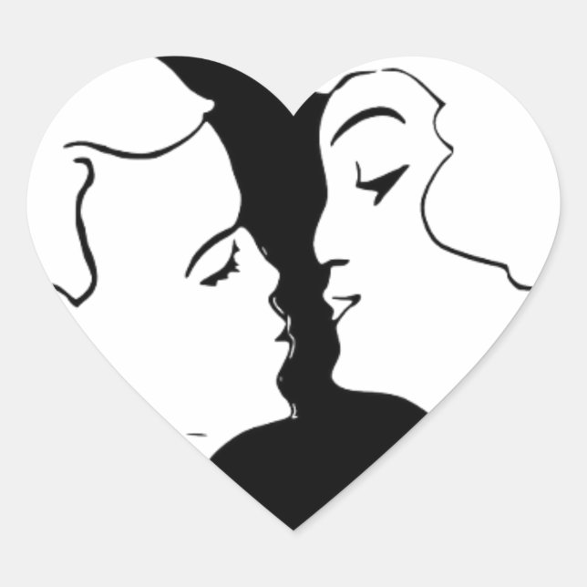 Das Design des Kiss Valentine Deko Herz-Aufkleber (Vorderseite)
