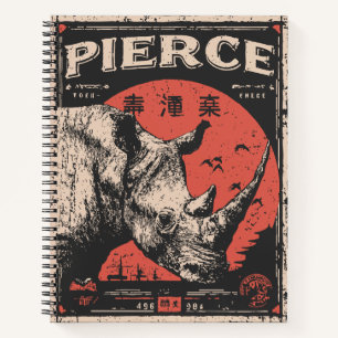 Das Design des Rhinoceros Wildlife Powers Notizbuch