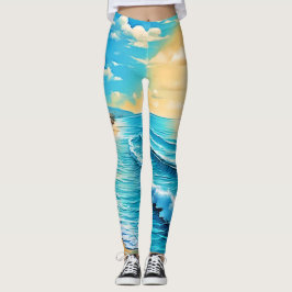 Das Design des Sunlit Beach Waves Leggings
