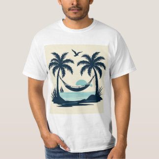 Das Design-Logo von "Serenity in Paradise" T-Shirt