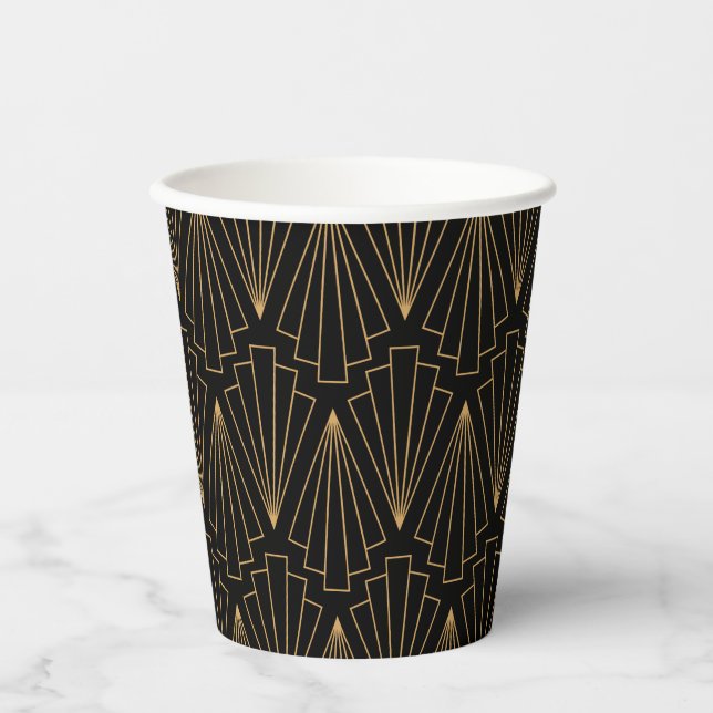 Das Design und das Design der Schwarzen Kunst Pappbecher (Vorderseite)