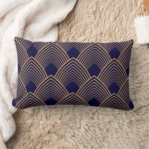 Das Design von "Gold und Blau" Lendenkissen