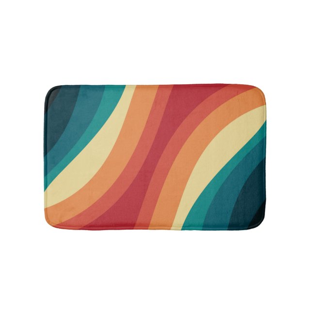 Das Design von mehrfarbigen Retrowellen Badematte (Vorderseite)