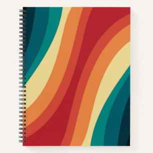 Das Design von mehrfarbigen Retrowellen Notizbuch