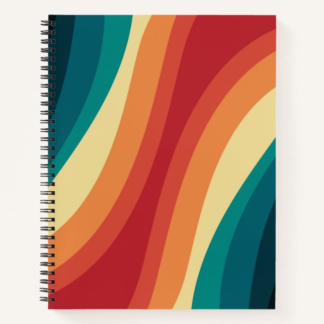 Das Design von mehrfarbigen Retrowellen Notizbuch (Vorderseite)