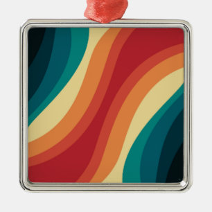 Das Design von mehrfarbigen Retrowellen Ornament Aus Metall
