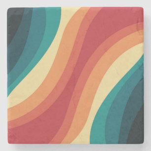 Das Design von mehrfarbigen Retrowellen Steinuntersetzer