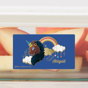 Das Design von Regenbogen und Wolken im Einhorn Etiketten