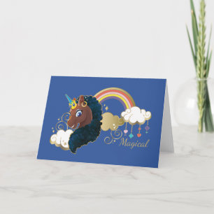 Das Design von Regenbogen und Wolken im Einhorn Karte