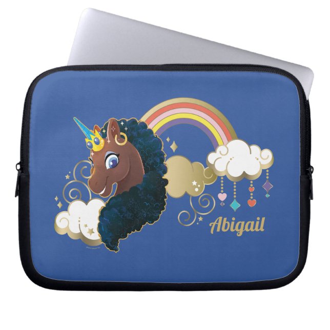 Das Design von Regenbogen und Wolken im Einhorn Laptopschutzhülle (Vorderseite)