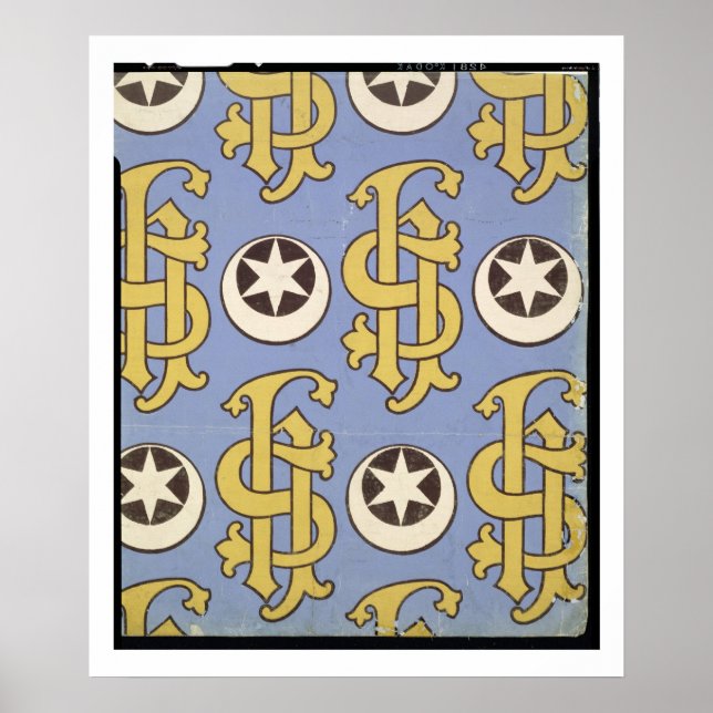 Das Design von Sternen und Clef-Hintergrundbildern Poster (Vorne)