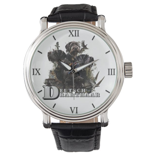 Das deutsche Drahthaar Pointer Armbanduhr (Vorderseite)