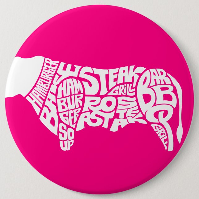 Das Diagramm des Rindfleisch-Essers Button (Vorderseite)