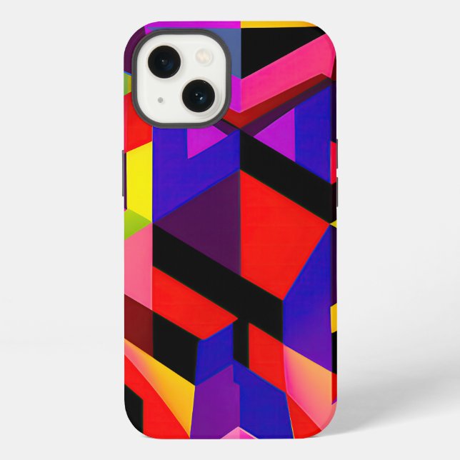 "Das digitale Mosaik: Eine hypermoderne Vision" iPhone Hülle (Rückseite)