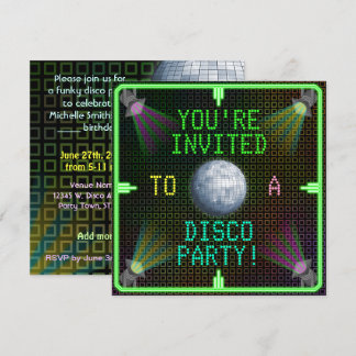 Das Disco-Ball-Party der 70er Jahre Einladung