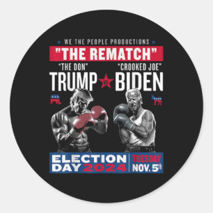 Das Don und Crooked Joe Biden - Pro Trump Runder Aufkleber