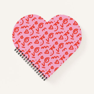Das Doodle Heart Spiral Notebook Notizbuch