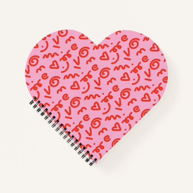 Das Doodle Heart Spiral Notebook Notizbuch (Vorderseite)