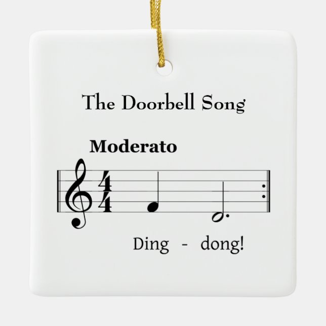 Das Doorbell Song Humors Music Score Keramikornament (Vorderseite)