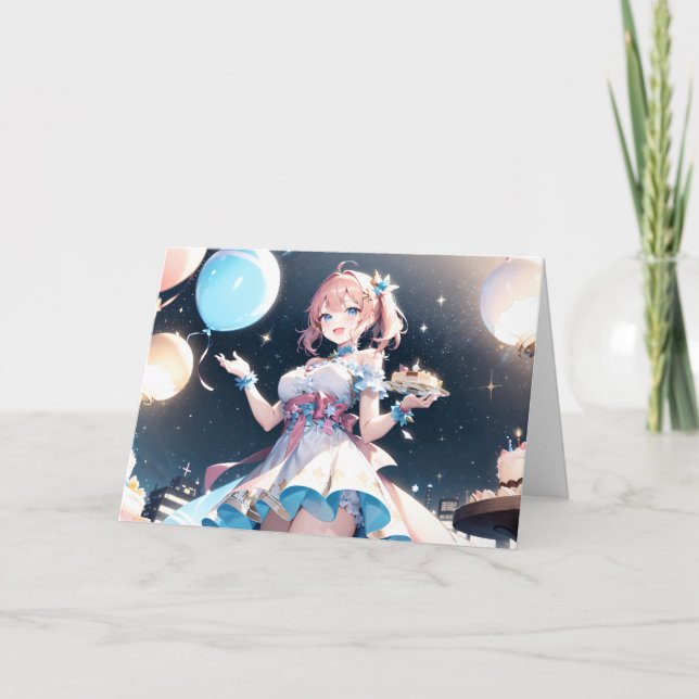 Das Doppelte der Freude: Anime Birthday Bliss Karte (Vorderseite)