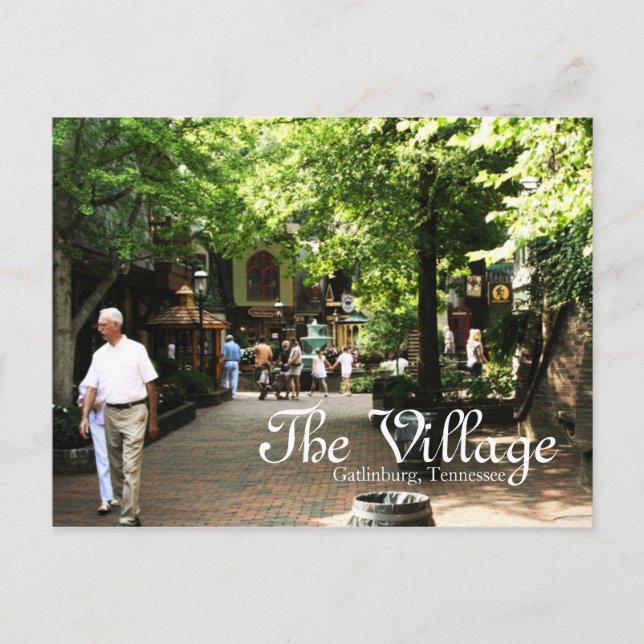 Das Dorf in Gatlinburg, Postkarte Tennessee (Vorderseite)