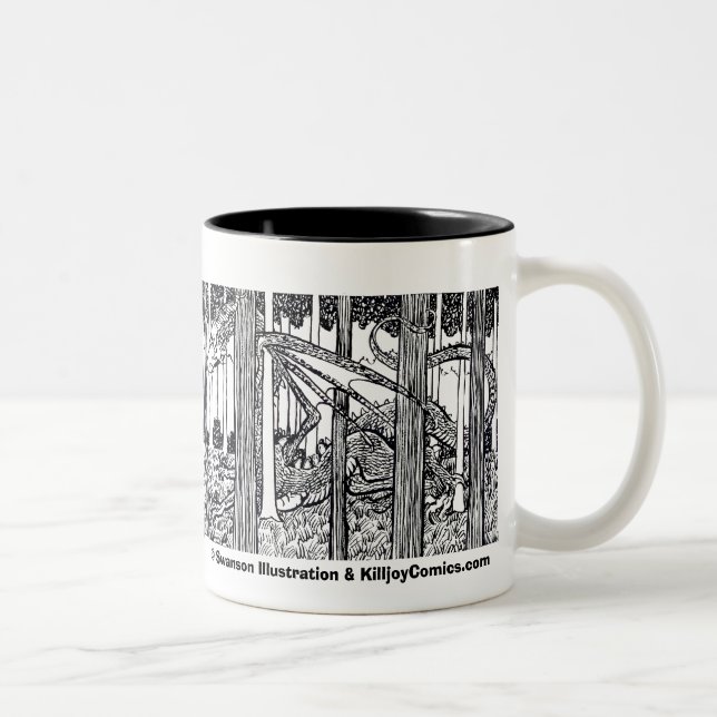 Das Drache-Holz Zweifarbige Tasse (Rechts)