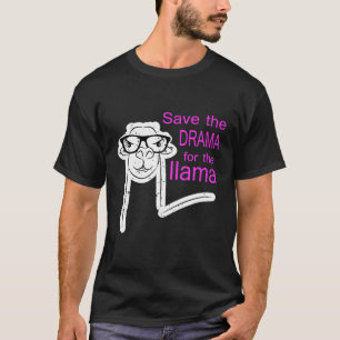 Das Drama für das Lama-Gesicht mit Brille gerettet T-Shirt