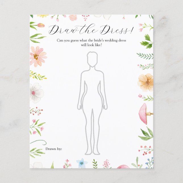 Das Dress Tea Party Brautparty Game gezeichnet (Vorderseite)