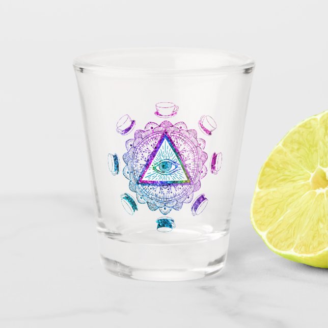 Das dritte Auge sieht den Augapfel-Cup Schnapsglas (Vorderseite)
