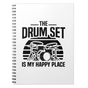 Das Drum Set ist mein glücklicher Ort   Drummer G Notizblock