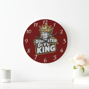 Das Dumpster Dive Kings Wappen Große Wanduhr