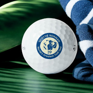 Das dunkelblaue Logo "Der größte Vater der Welt" Golfball