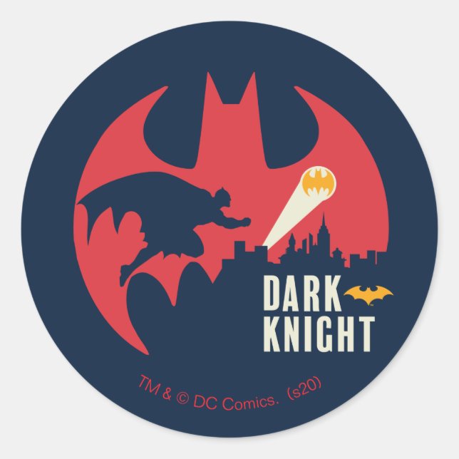 Das dunkle Ritterball-Logo von Batman Runder Aufkleber (Vorderseite)