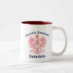 Das Dziadziu der Welt bestster Rot-Adler Zweifarbige Tasse