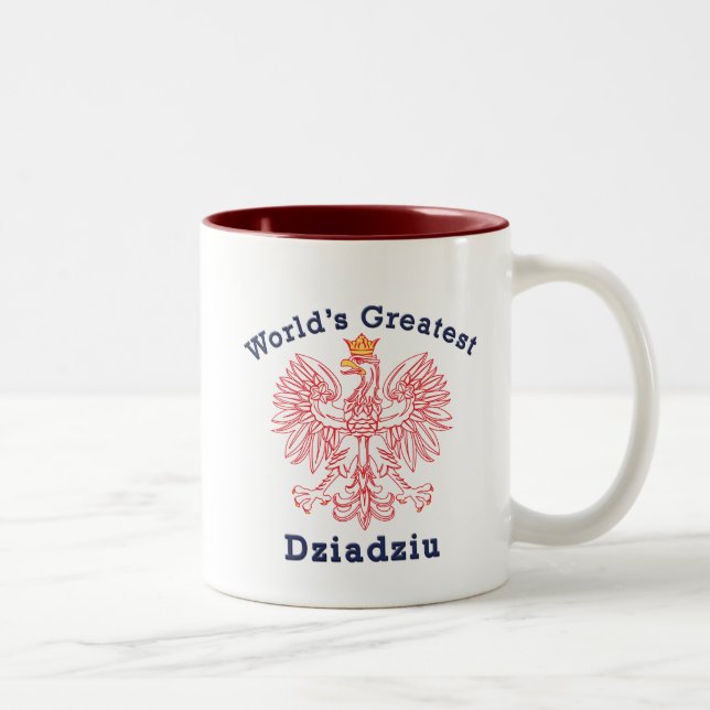 Das Dziadziu der Welt bestster Rot-Adler Zweifarbige Tasse (Rechts)