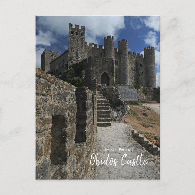 Das echte Portugal - das dunkle Schloss von Obidos Postkarte (Vorderseite)