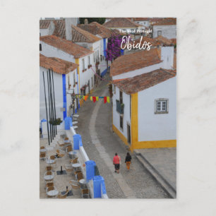 Das echte Portugal - Morgenspaziergang in Obidos Postkarte
