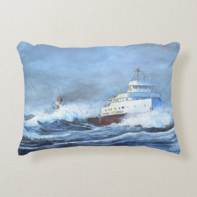 Das Edmund Fitzgerald-Kissen Dekokissen (Vorderseite)