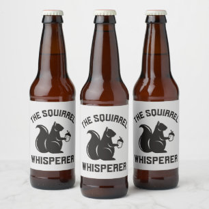 Das Eichhörnchen flüstert   Squirrel Lover Bierflaschenetikett
