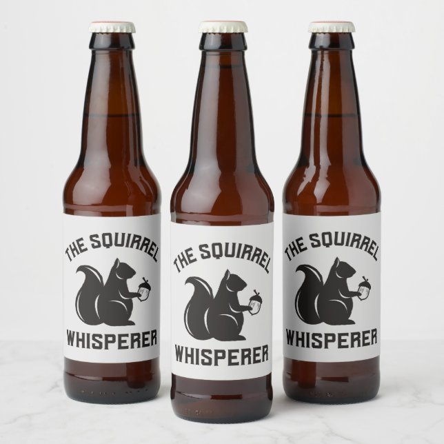Das Eichhörnchen flüstert | Squirrel Lover Bierflaschenetikett (Flaschen)