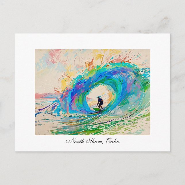 Das Eichhörnchen surfen Postkarte (Vorderseite)