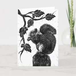 Das Eichhörnchen und die Eichel Feiertagskarte