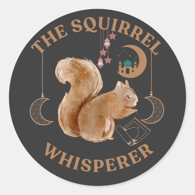 Das Eichhörnchen Whisperer niedlich Ramadan Mubara Runder Aufkleber (Vorderseite)