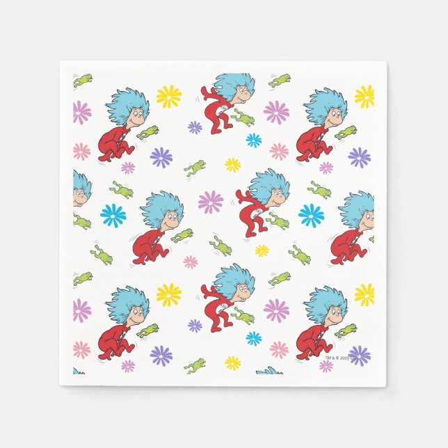 Das eine ist das zwei hoppy Frog Dinge Muster Serviette (Vorderseite)