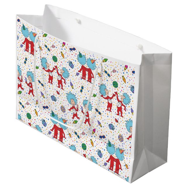 Das eine ist das zweite Celebration-Muster Große Geschenktüte (Vorderseite Schrägansicht)